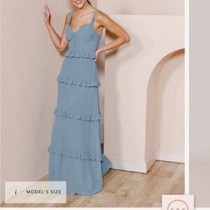 Chiffon Blue, bridesmaid dress